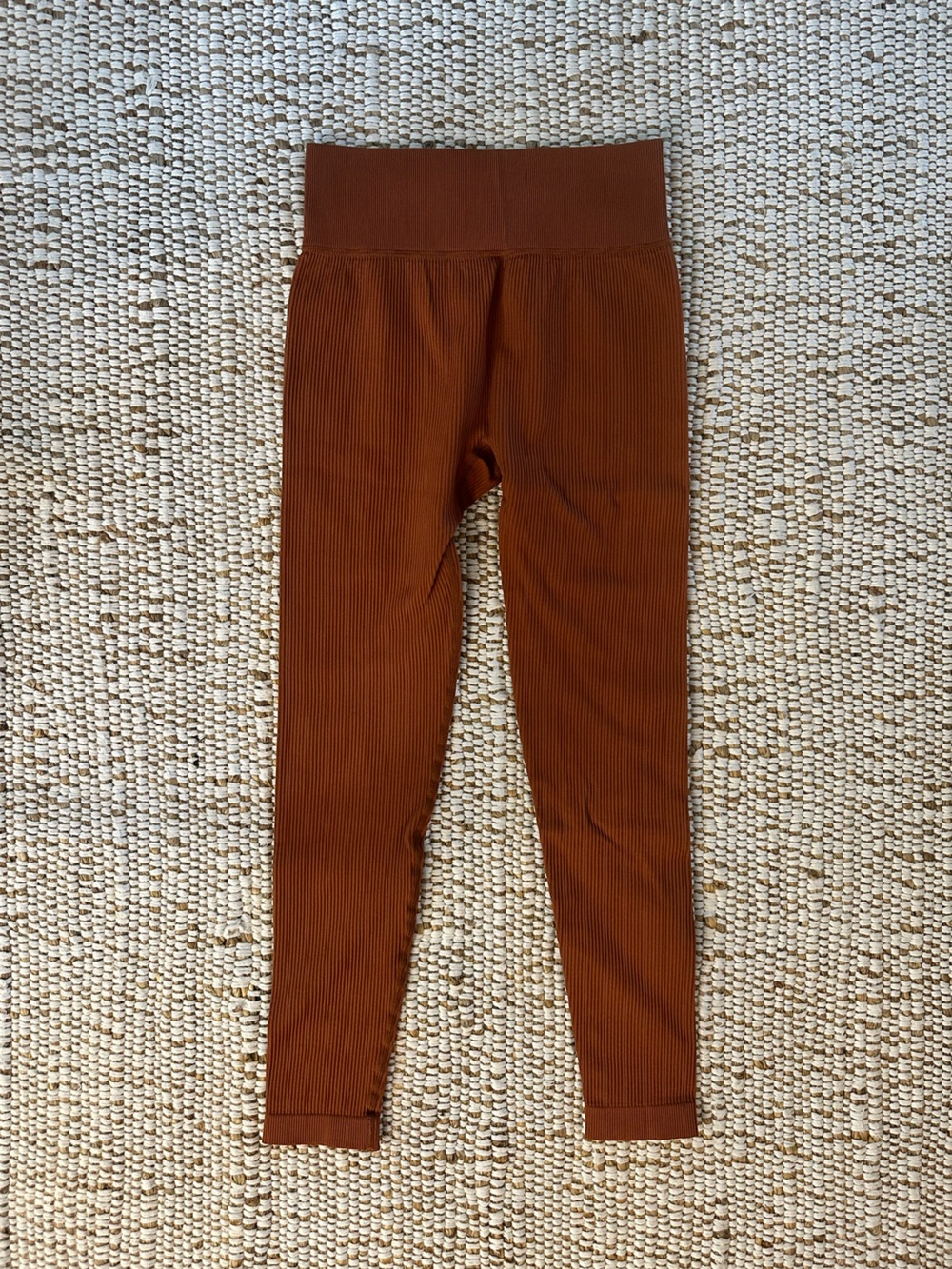 Women’s Ribbed Stretch Leggings in Rust